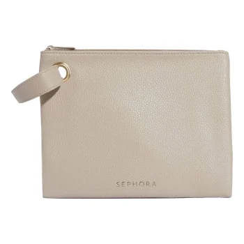 Faux Leather Eyelet Detail Beauty Bag